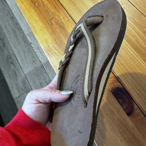 New Rainbow sandals size 5-6 brown leather